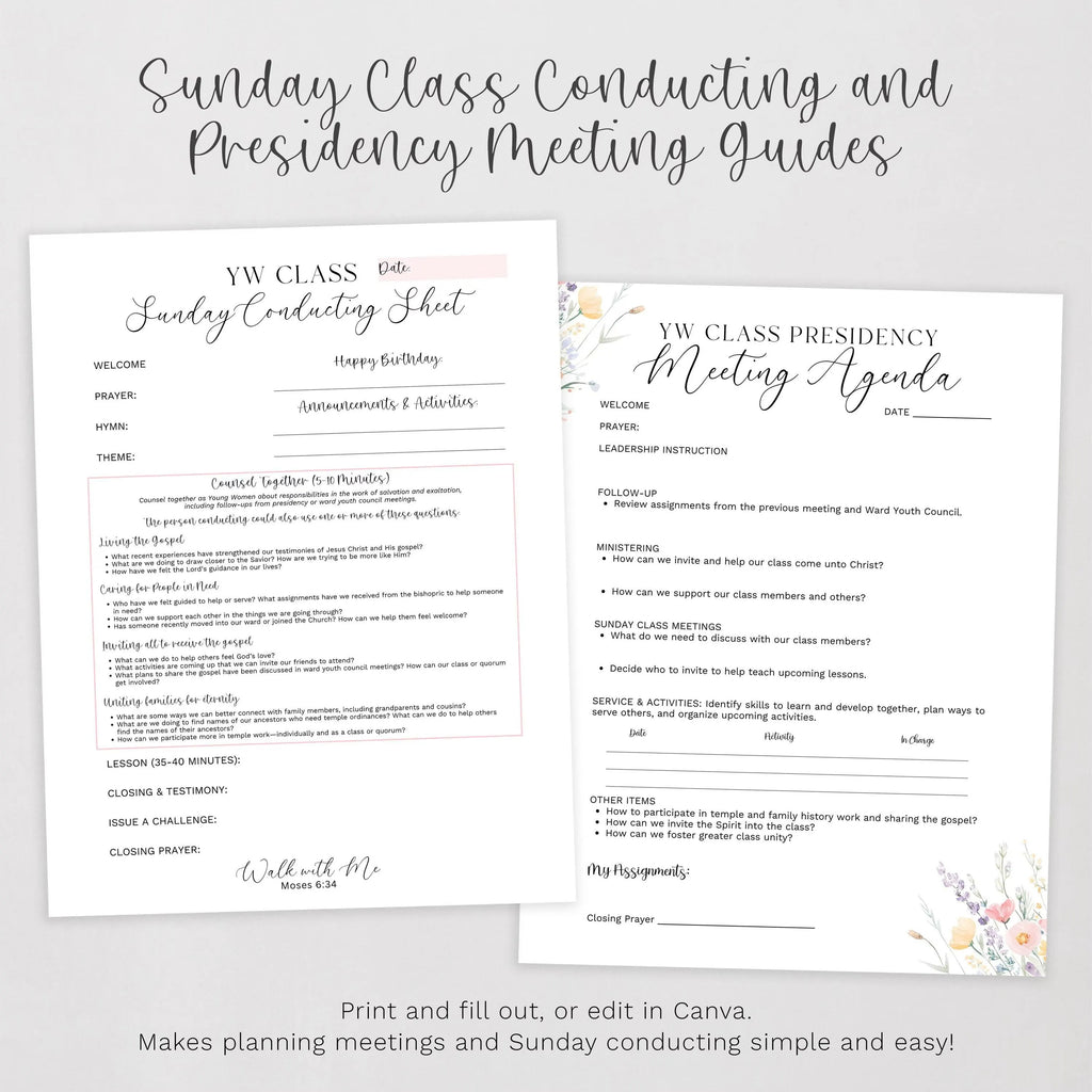 2026 LDS Young Women Planner