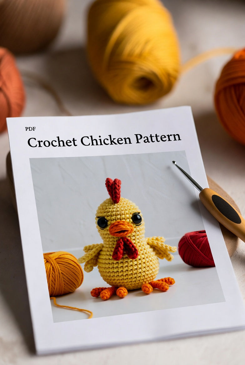 Amigurumi Chicken Crochet Pattern – Cute Farm Chicken Plush DIY