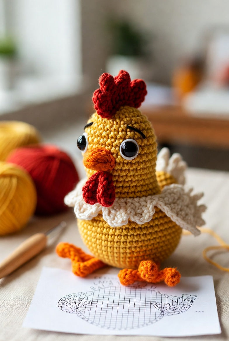 Amigurumi Chicken Crochet Pattern – Cute Farm Chicken Plush DIY